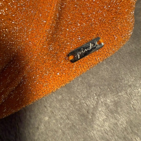 PINK Victoria's Secret Glittering Orange Swim Top Size Large - Picture 5 of 9